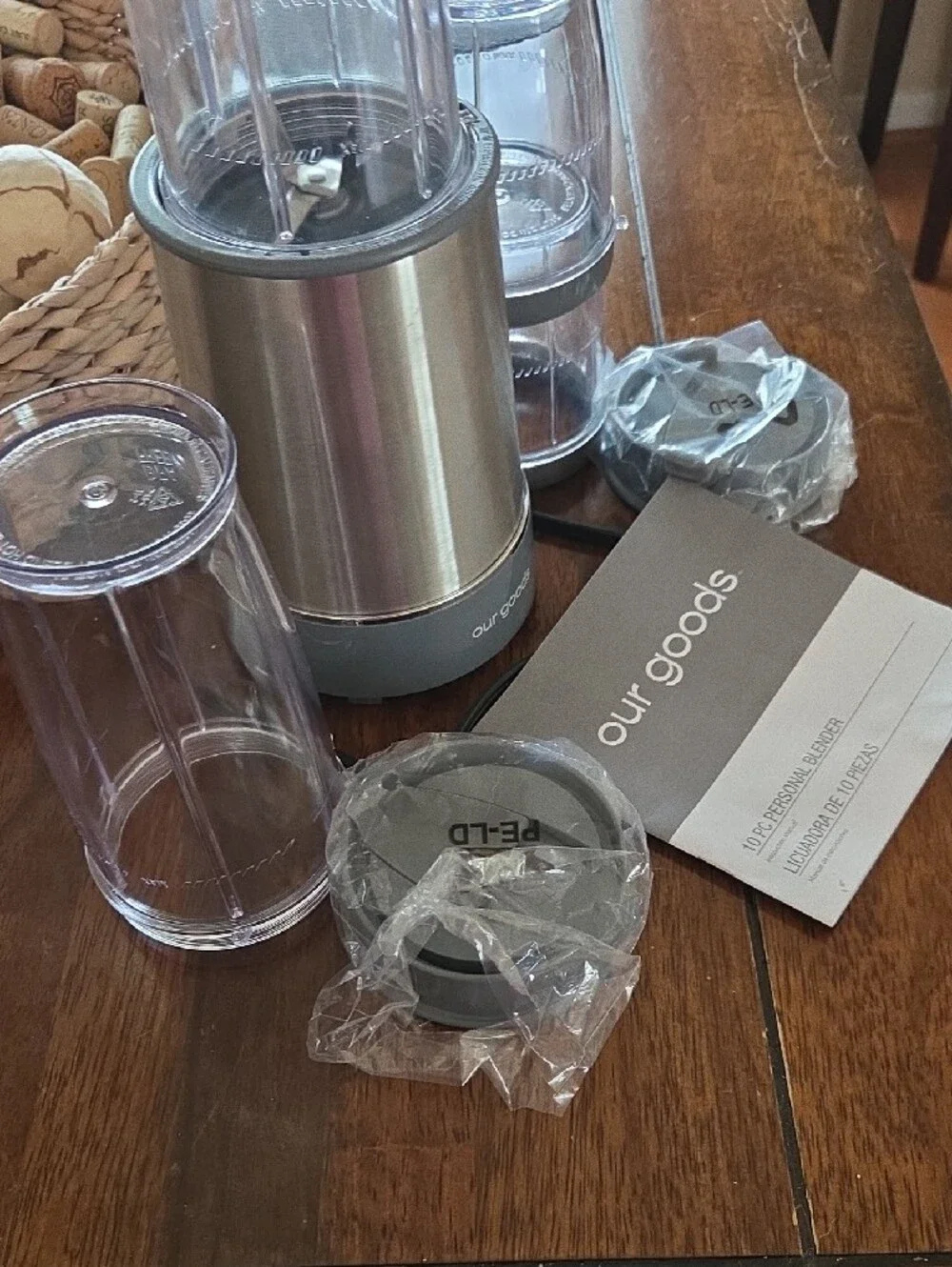Life Is Good Stainless Steel Personal Blender with Clear Cups